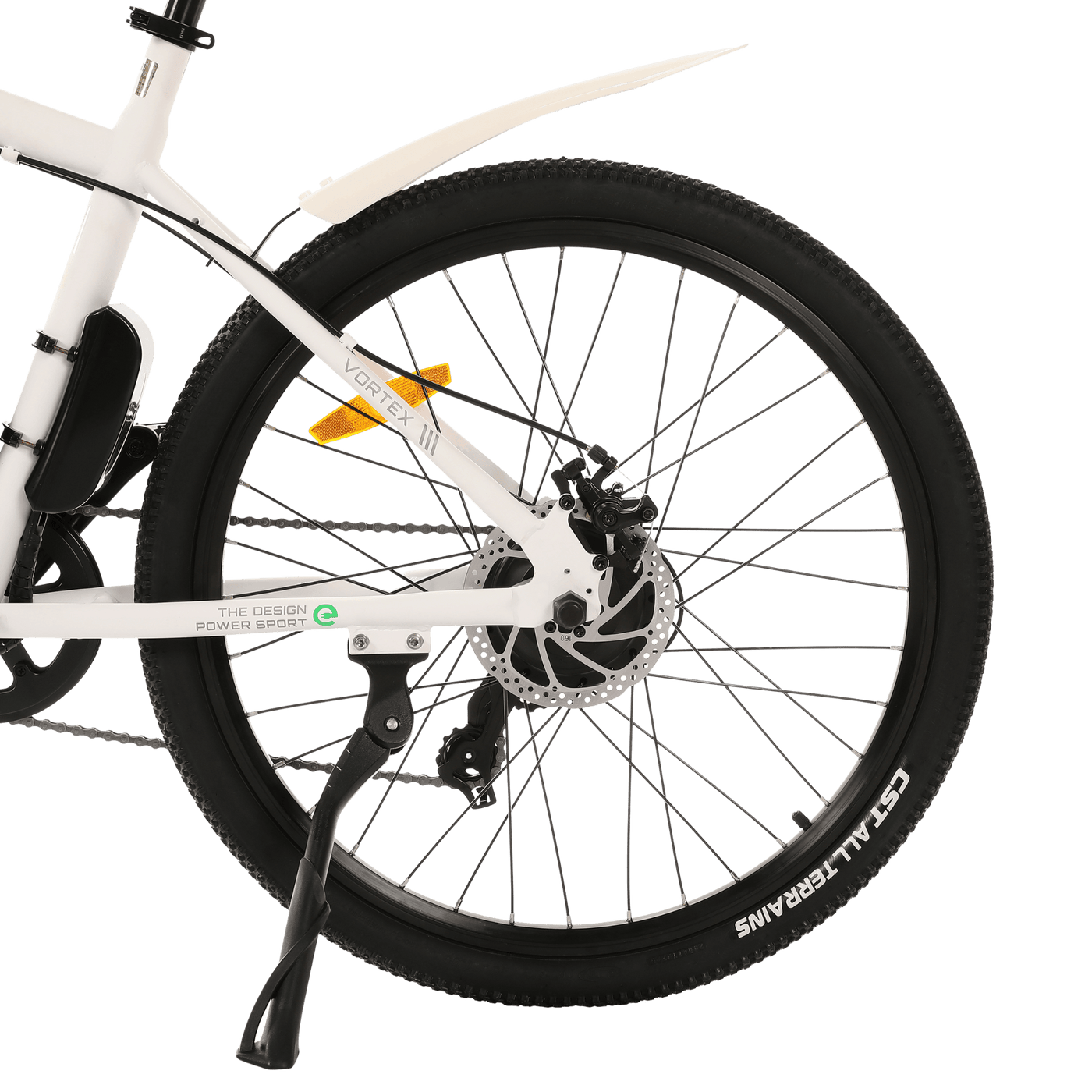 Ecotric Vortex White Electric City Bicycle Back Tire