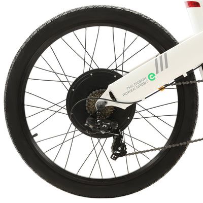 Ecotric Seagull White Electric Mountain Bicycle Back Tire