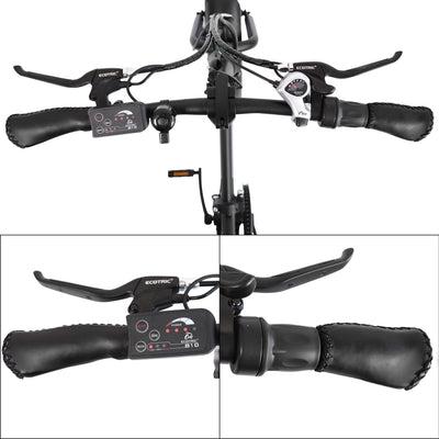 Ecotric 36V 12.5AH Foldable Fat Tire Electric Bicycle Throttle View