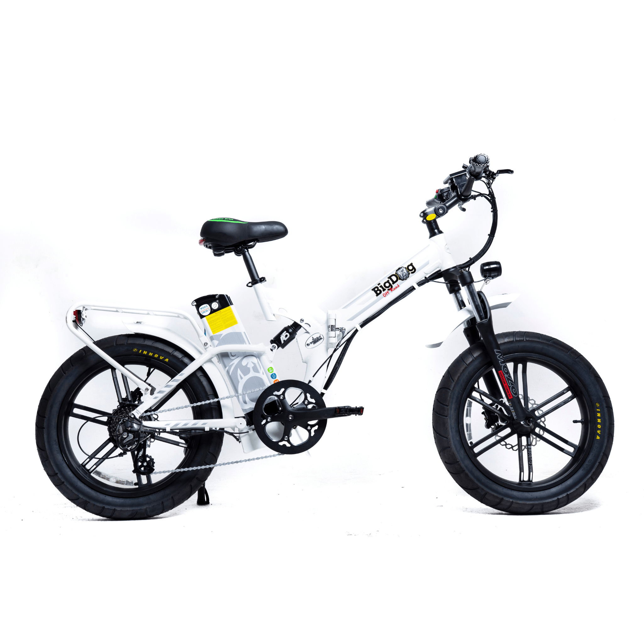 GreenBike Big Dog Off Road Folding Fat Electric Bike White