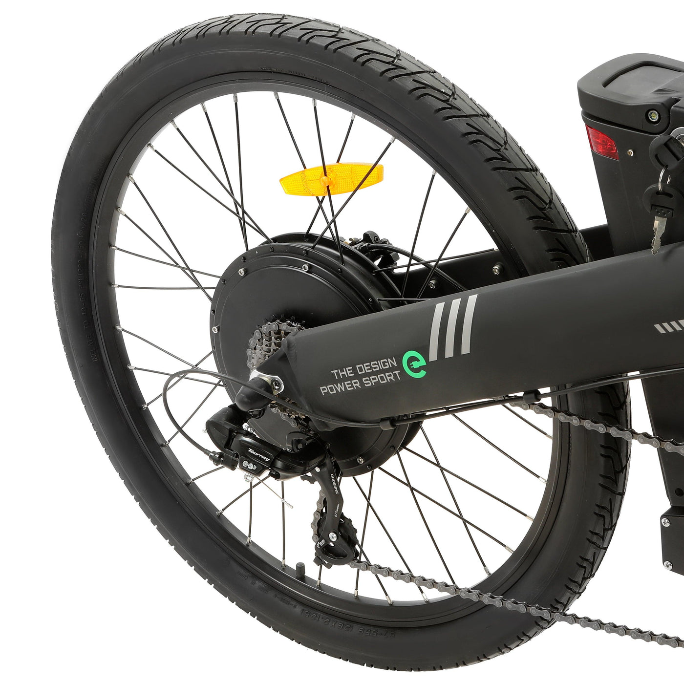Ecotric Seagull Black Electric Mountain Bicycle Back Tire