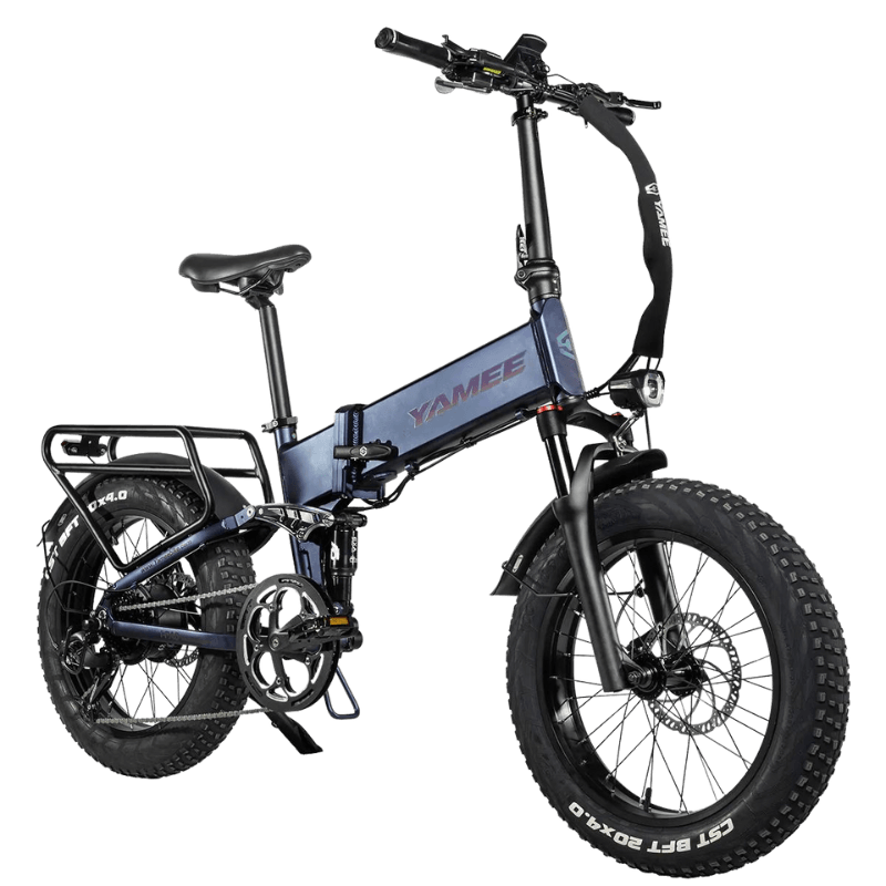Yamee Fat Bear Blue Electric Bike Front View