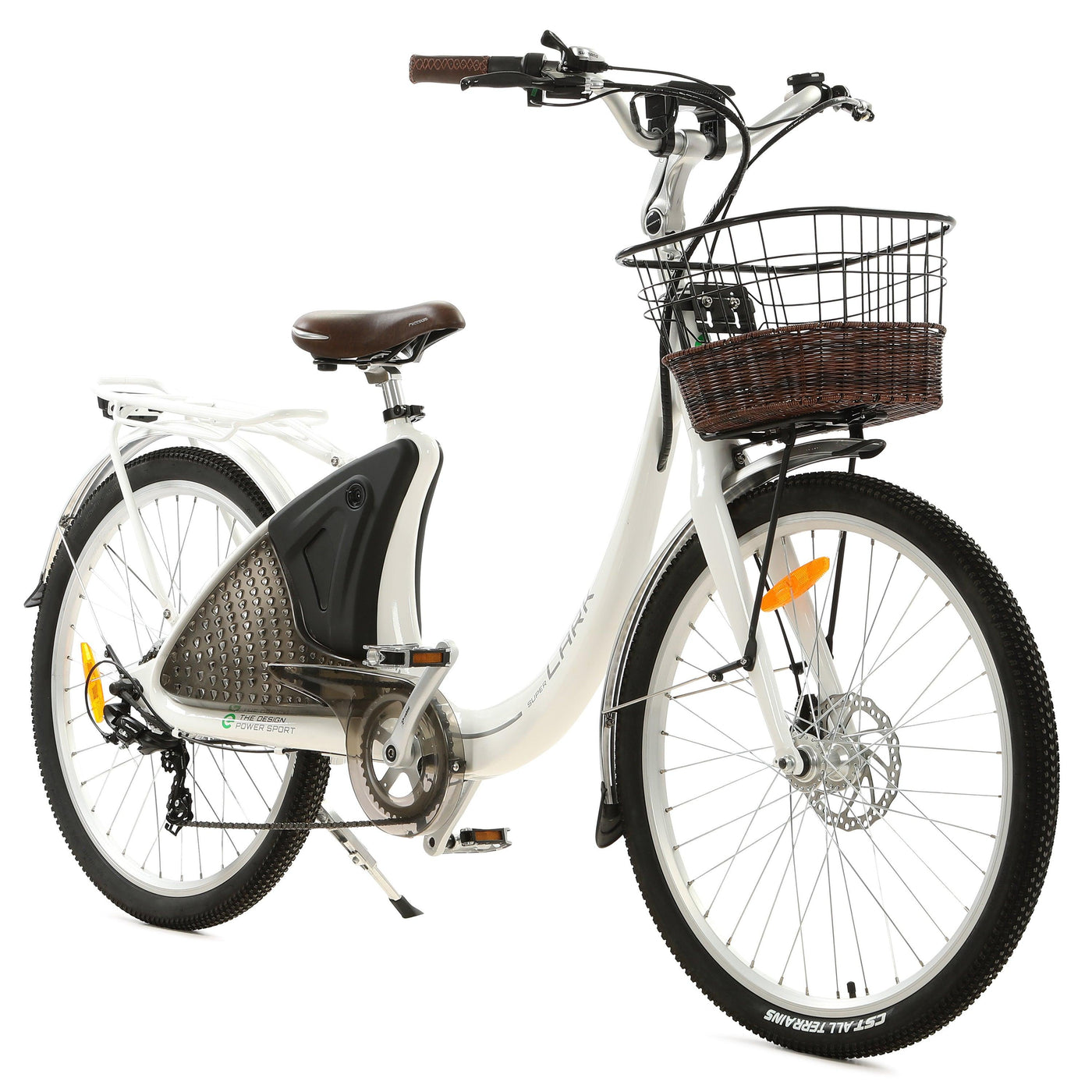 Ecotric White Lark City Bicycle 