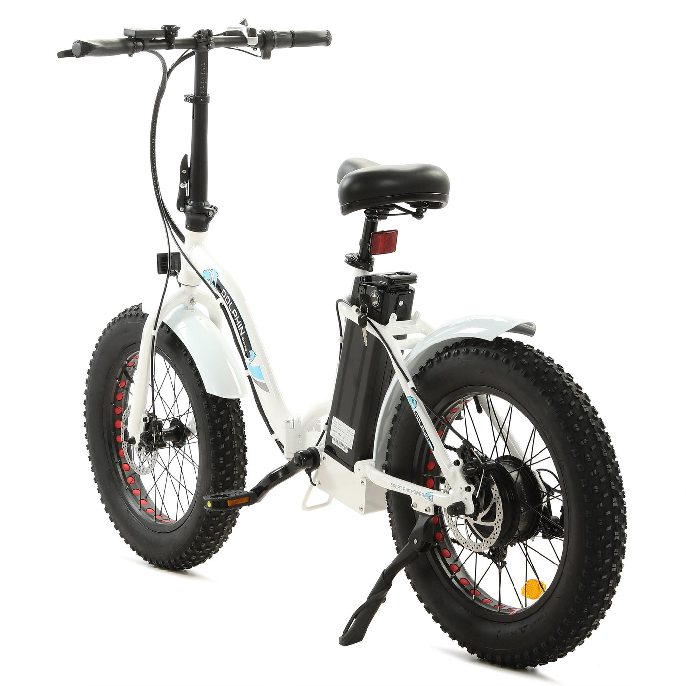Ecotric Dolphin White Foldable Fat Tire Electric Bicycle