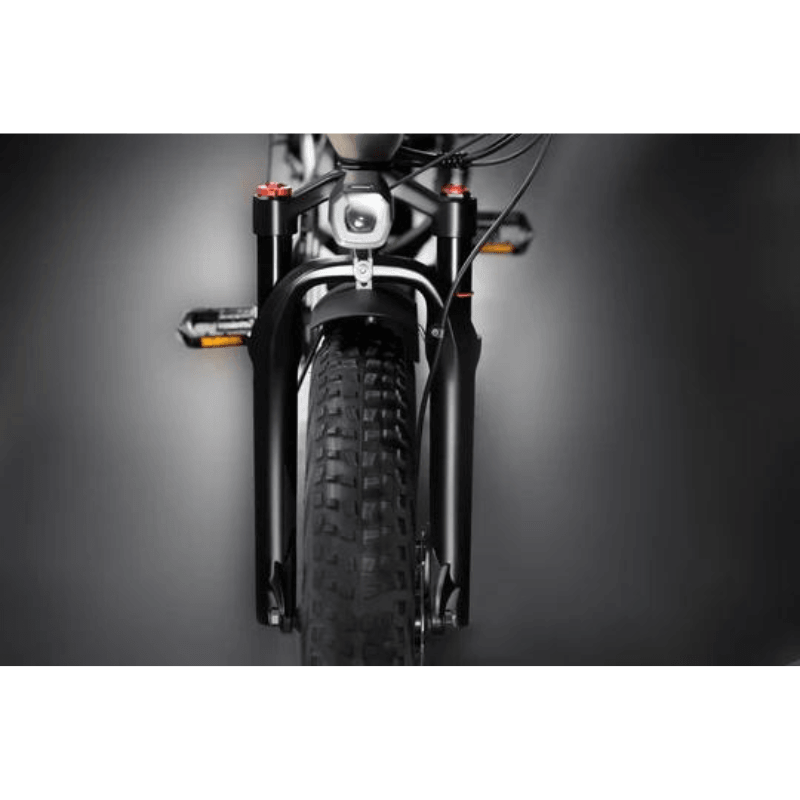 Rattan 750W XL Foldable Electric Bike Front View with Headlight