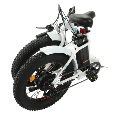 Ecotric Dolphin White Foldable Fat Tire Electric Bicycle Folded View