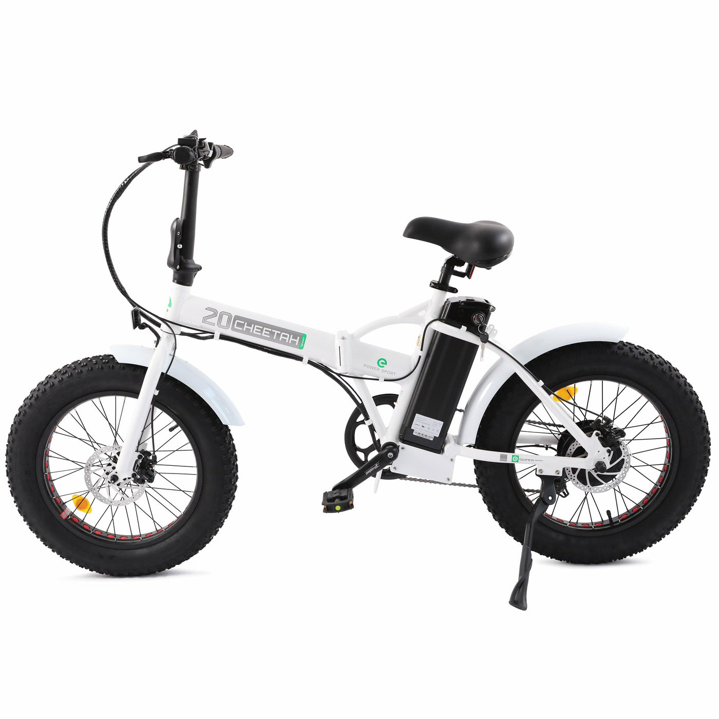 Ecotric 36V 12.5AH White Foldable Fat Tire Electric Bicycle 