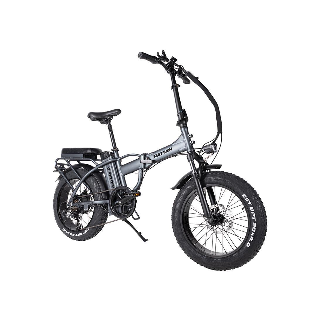 Rattan LM Grey Electric Foldable Bicycle Side View