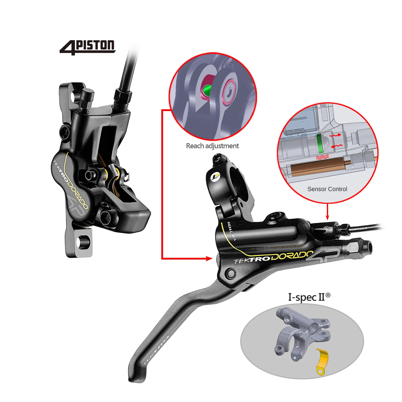 Tektro 4 hot sale piston brakes